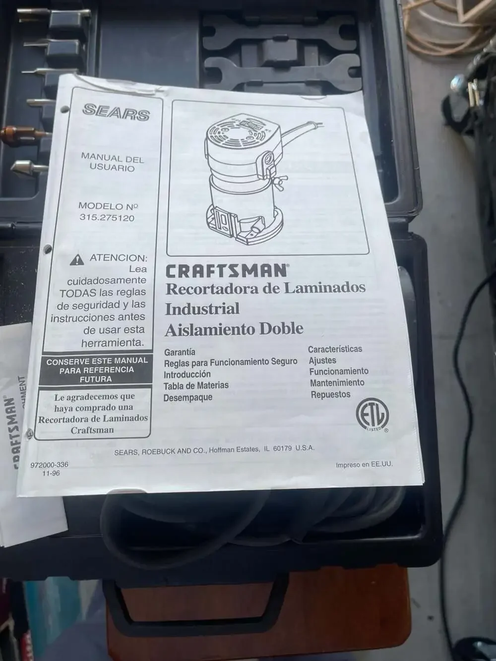 Craftsman Industrial Heavy-Duty 3/4 HP Laminate Trimmer with Case and Bits‎